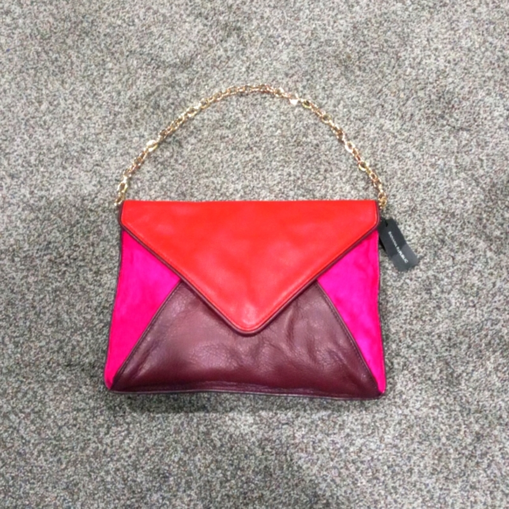 Banana Republic Multi Colored Leather and CowHide Shoulder or Clutch Handbag